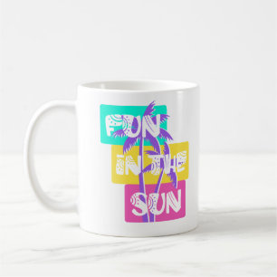 Fun in the Sun  – Colourful Summer Palm Tree Coffee Mug