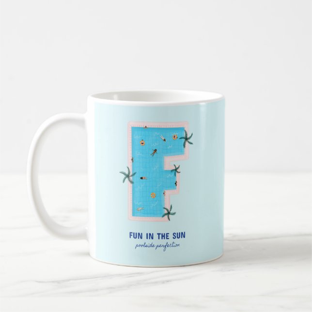 Fun in the Sun F-Shaped Pool Coffee Mug (Left)
