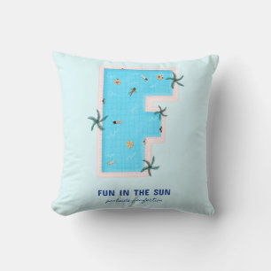 Fun in the Sun F-Shaped Pool Throw Pillow