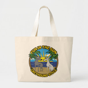 FUN IN THE SUN GREYHOUND STYLE LARGE TOTE BAG