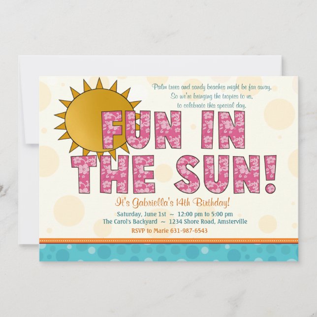 Fun in the Sun Invitation (Front)