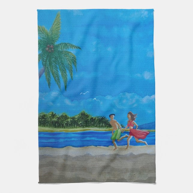 Fun in the Sun Run Kitchen Towel (Vertical)
