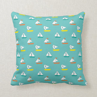 Fun in the Sun Sail boats Throw Pillow