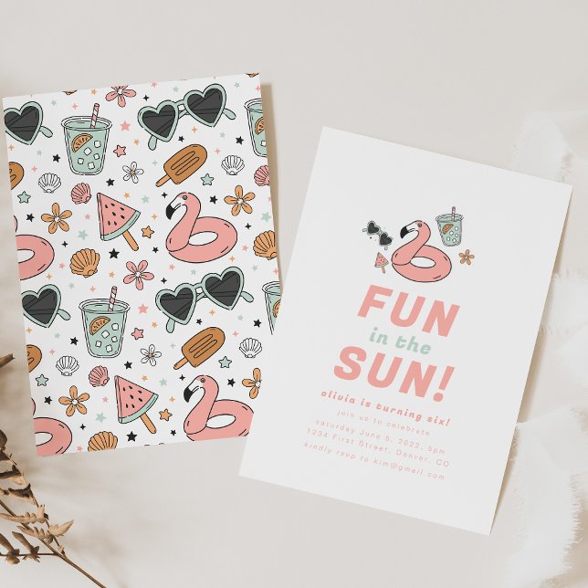 Fun in the Sun Summer Birthday Party Invite (Creator Uploaded)
