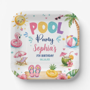 Fun In The Sun Tropical Beach Birthday Party Paper Plate