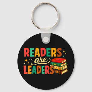 Fun inspiring readers are leaders book lovers keychain
