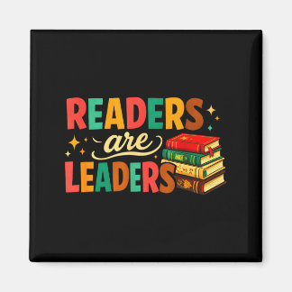 Fun inspiring readers are leaders book lovers magnet