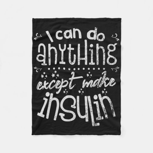 Fun Insulin T1d Diabetes  Fleece Blanket (Front)