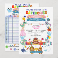 Fun Interactive "Categories Challenge"Birthday