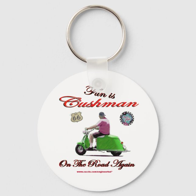 Fun Is Cushman On The Road Again Keychain (Front)