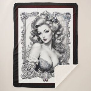 Fun Is My Middle Name AI Concept Art by Xzendor7 Sherpa Blanket