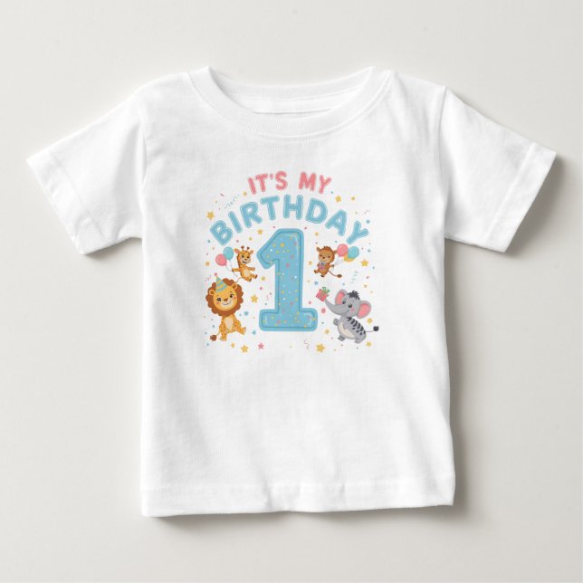 Fun “It’s My 1st Birthday” Graphic Tee (Front)