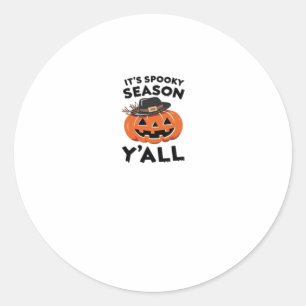 Fun It’s Spooky Season Y’all Pumpkin Design Classic Round Sticker