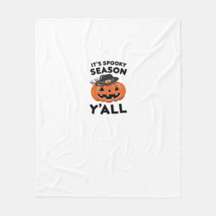 Fun It’s Spooky Season Y’all Pumpkin Design Fleece Blanket