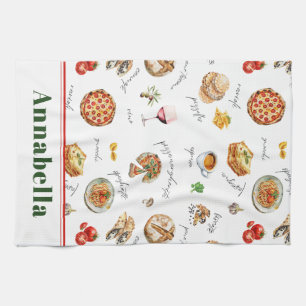 Fun Italian Food Lover Kitchen Towel