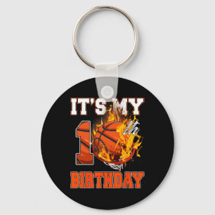 Fun It's My 10th Birthday 10 Years Old Basketball Keychain