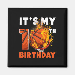 Fun It's My 10th Birthday 10 Years Old Bysketbyll Magnet
