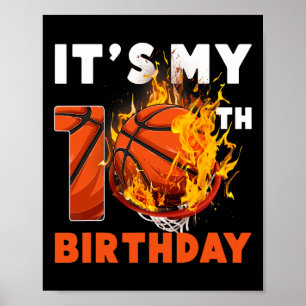 Fun It's My 10th Birthday 10 Years Old Bysketbyll  Poster
