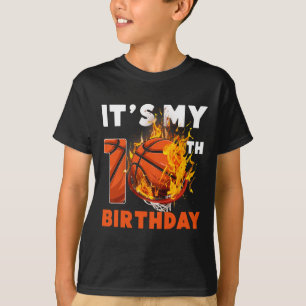 Fun It's My 10th Birthday 10 Years Old Bysketbyll T-Shirt