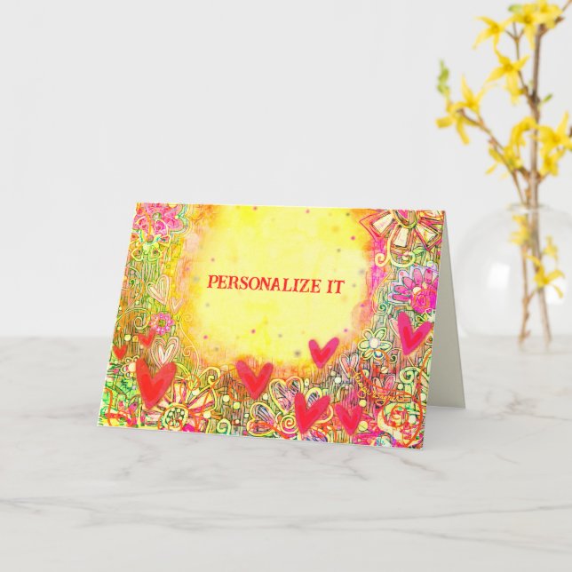 Fun Jaune Plutôt Personnalisable Carte pour notes  (Fleur jaune)