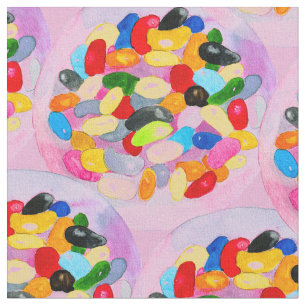 Fun jelly candy beans watercolor fabric