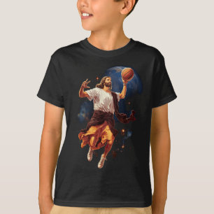 Fun Jesus Playing Bysketbyll T-Shirt