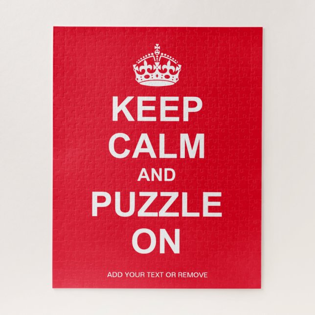 Fun jigsaw message "Keep Calm And Puzzle On", (Vertical)