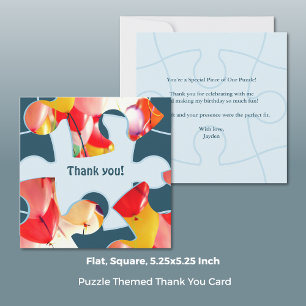 Fun Jigsaw Puzzle Kids Birthday Thank You Card