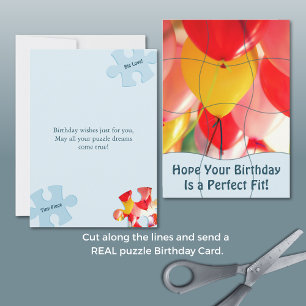 Fun Jigsaw Puzzle "Mock" 12pc Custom Photo B'day Card