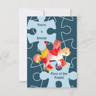 Fun Jigsaw Puzzle Pieces Custom Image Thank You Card