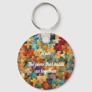 Fun Jigsaw themed editable Keychain