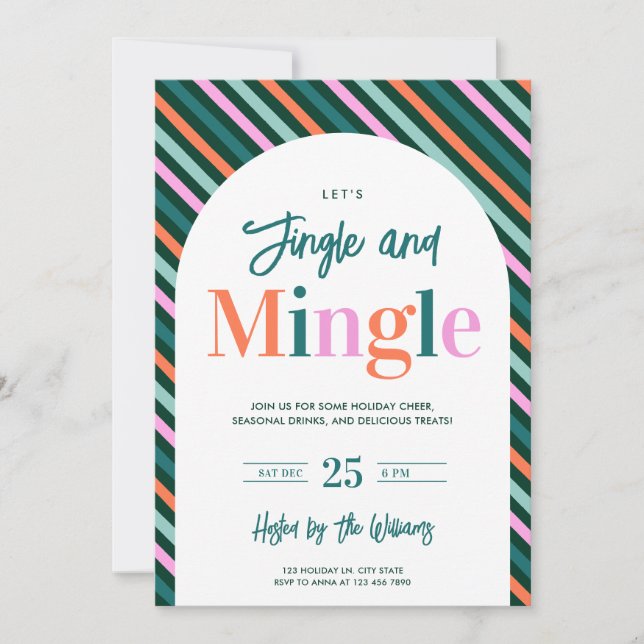 Fun Jingle Mingle Christmas Party Invitation (Front)
