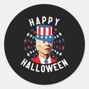 Fun Joe Biden Happy Halloween For Fourth Of July F Classic Round Sticker