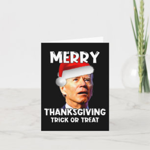 Fun Joe Biden Santa Hat Merry Thanksgiving Christm Card