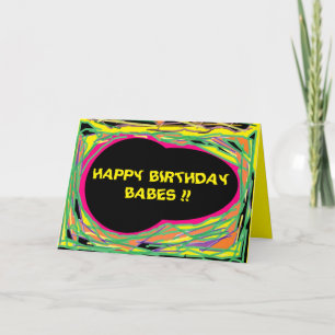 Fun Joke message and zany mixed color design Card