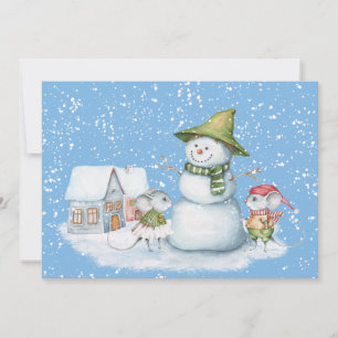 Fun Joli Joyeux Noël Carte Fête de Neige