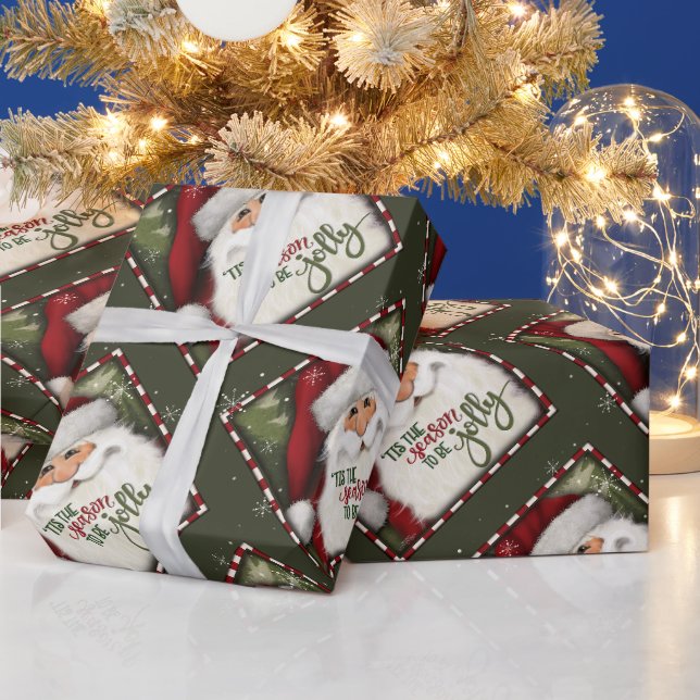 Fun Jolly Santa Christmas Festive Inspirivity Wrapping Paper (Holidays)
