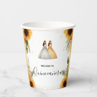 Fun Joy Lily Twin Dual Joint Double Quinceanera Paper Cups