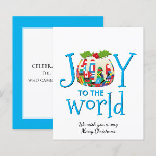 Fun JOY TO THE WORLD Budget Christmas Card