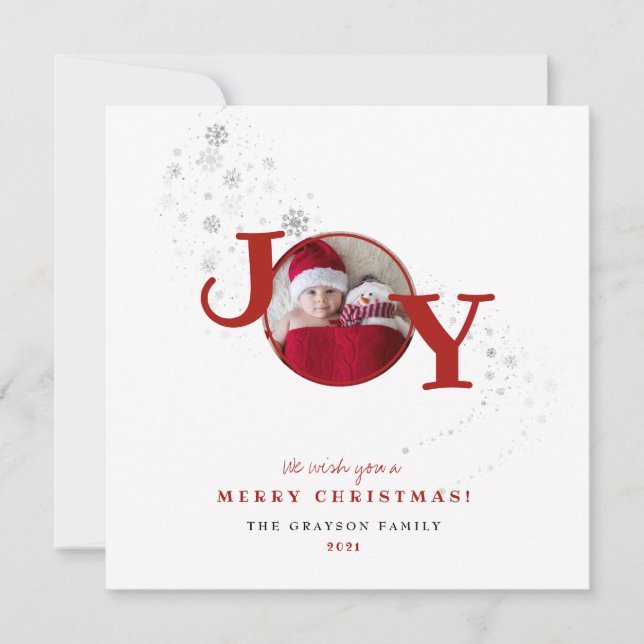 Fun Joyeux Noël Joie Photo Carte de vacances (Devant)