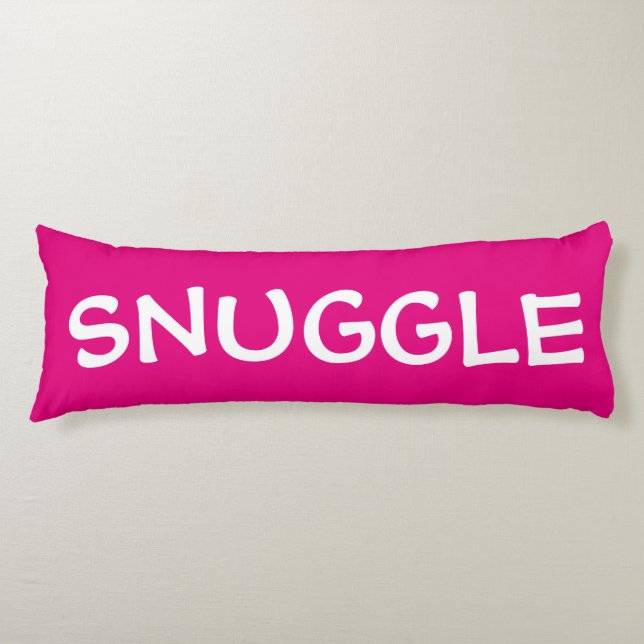 Fun jumbo text or name typography on fuchsia body pillow (Front)