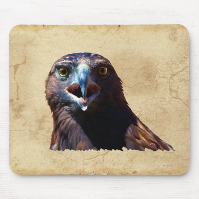 Fun Juvenile Bald Eagle Bad Attitude Wildlife Mouse Pad (Front)