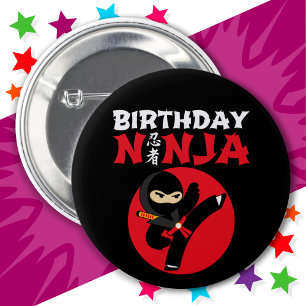 Fun Karate Party Kids Martial Arts Birthday Ninja 2 Inch Round Button