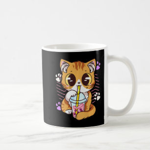 Fun Kawaii Cute Cat Boba Bubble Milk Tea Anime Nek Coffee Mug