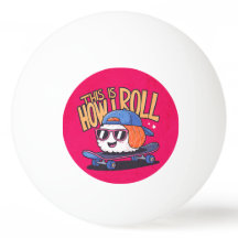 Fun Kawaii Sushi on skateboard