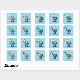 Fun Kawaii Sushi rolling Square Sticker
