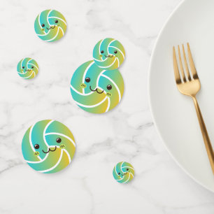 Fun Kawaii Volleyball Ball Gradient Cute Party  Confetti