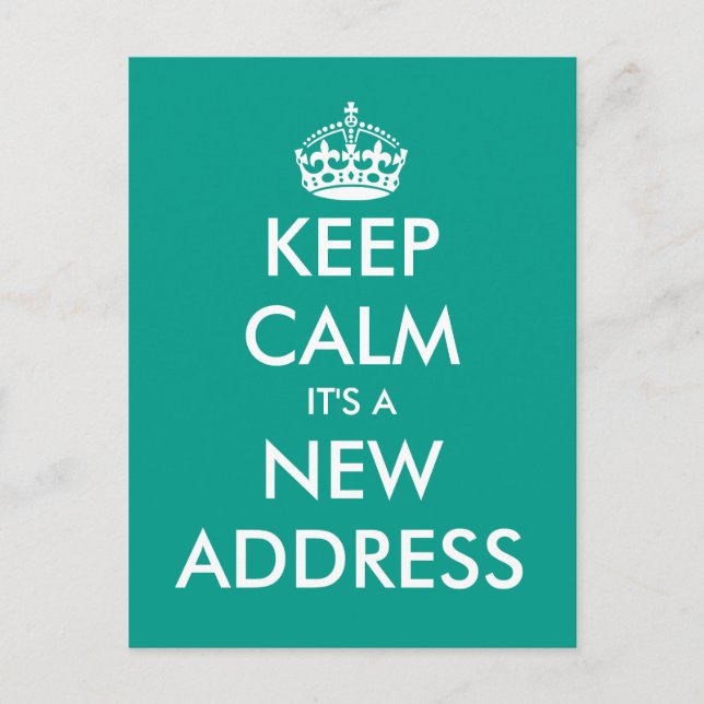 Fun keep calm moving postcards for relocation (Front)
