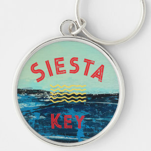 Fun key chain with beach art Siesta Key
