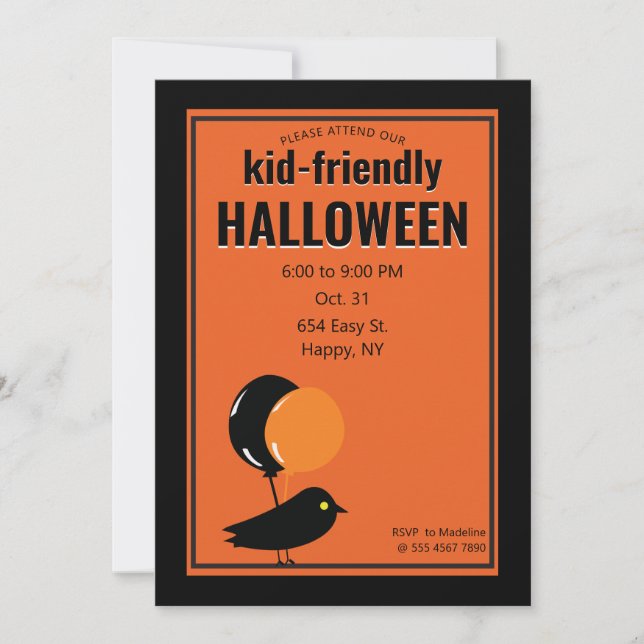 Fun Kid-Friendly Halloween Party Bargain Value Invitation (Front)